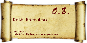 Orth Barnabás névjegykártya